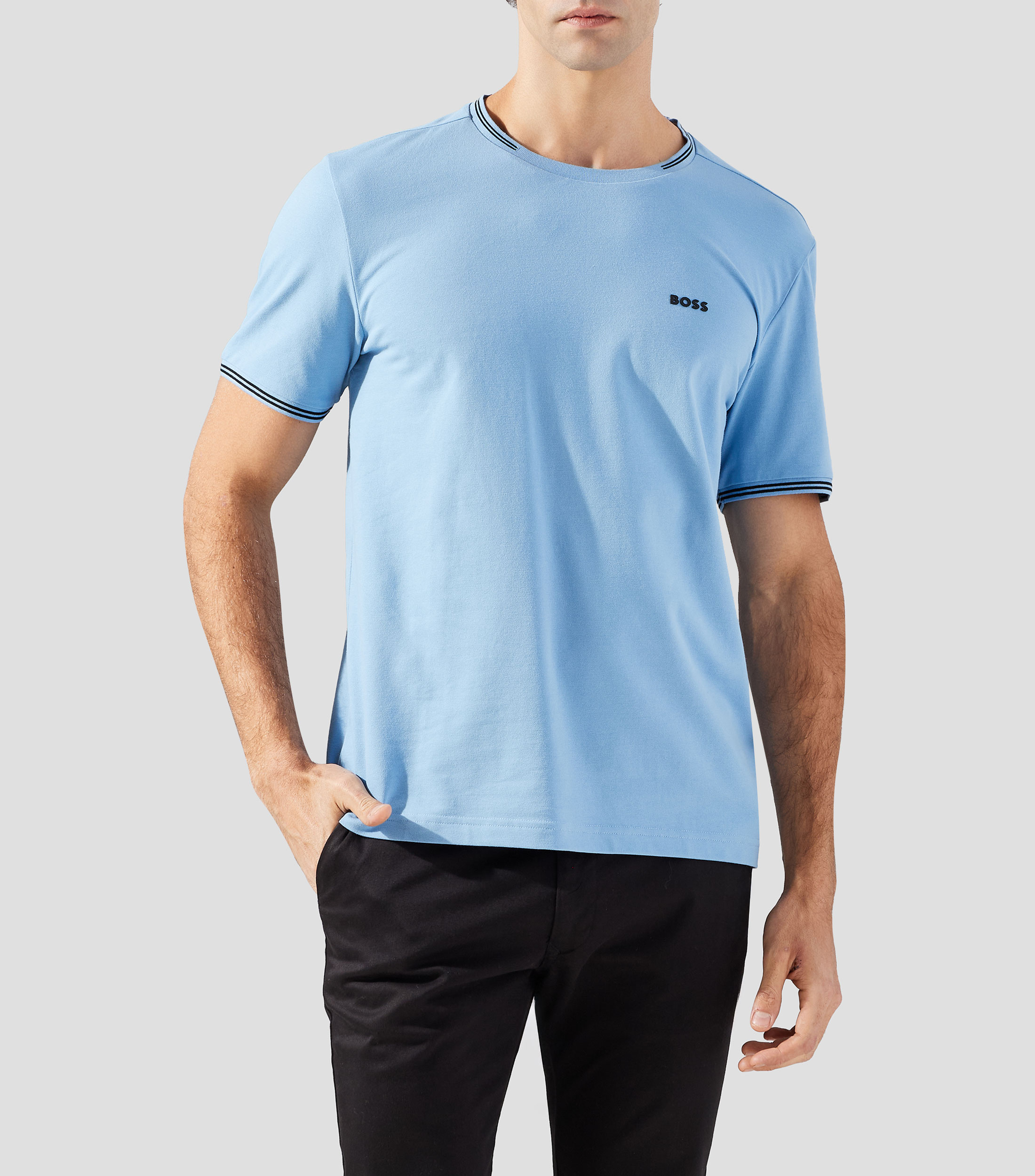 Playera cuello redondo manga corta estampada Hombre